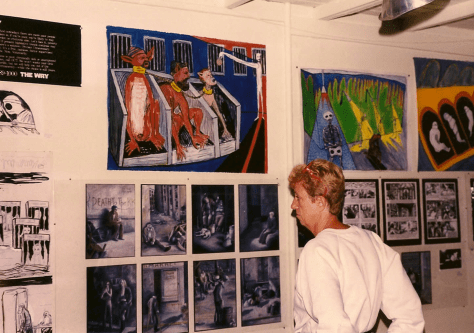 Exhibit of WW3 poster art in San Francisco - early 1990s. 