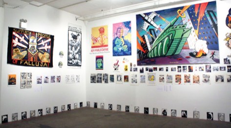 Collection of artwork on display at Exit Art in New York City - 2014. 